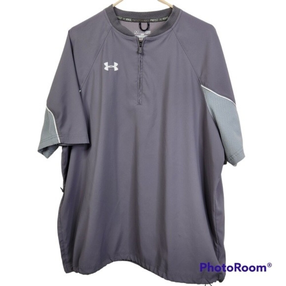 Under Armour Men's 1/4 Zip Short Sleeve Drawstring Loose Fit Shirt Size Large